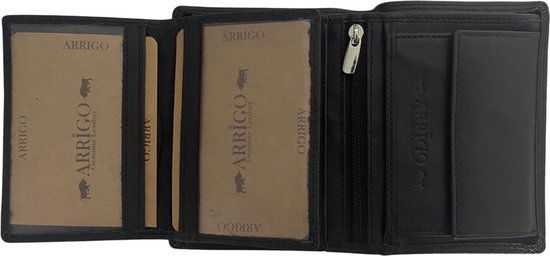 Zwarte portemonnee portemonnee mannen echt leer rfid anti skim - Arrigo.nl