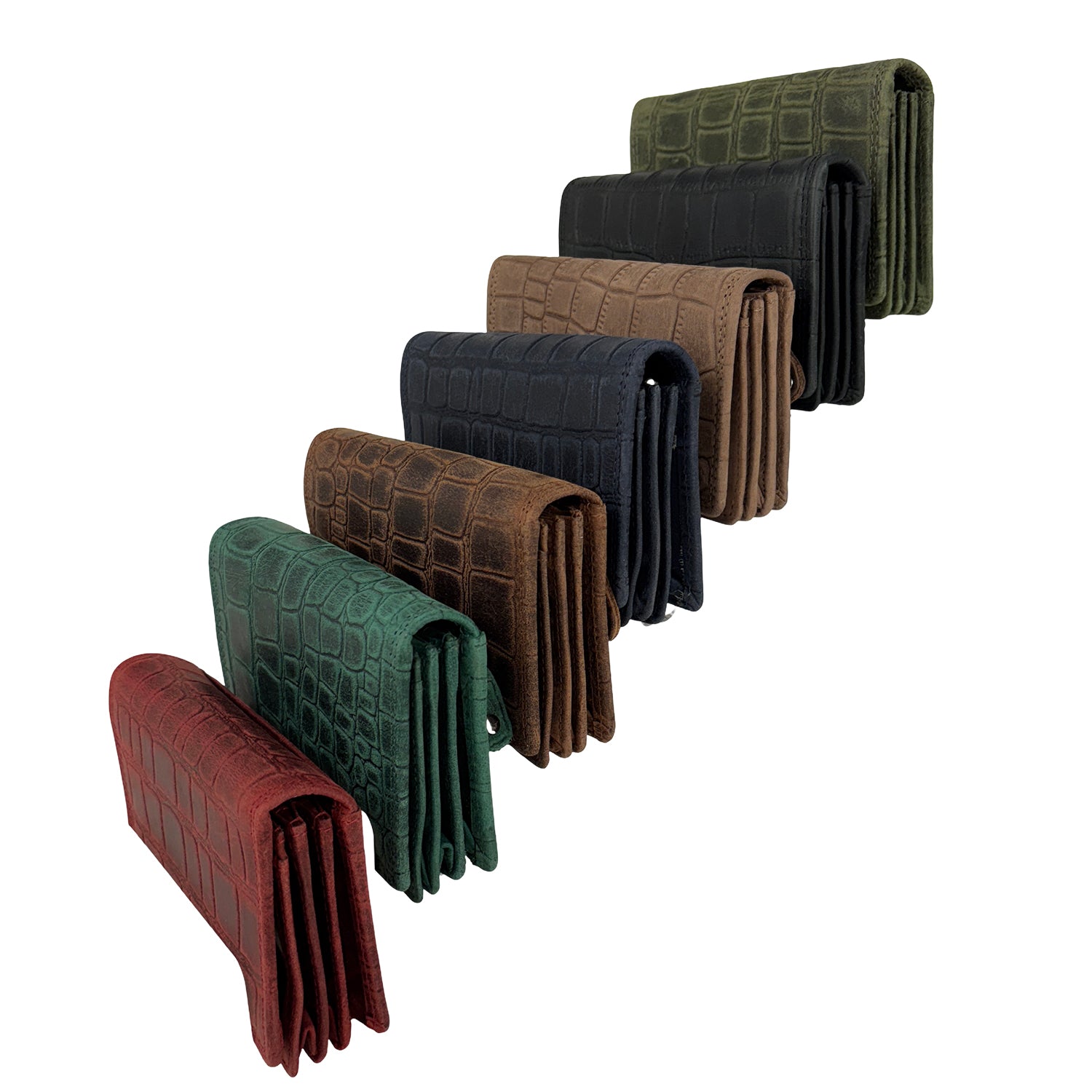 Arrigo damesportemonnee met krokoprint – Zwart