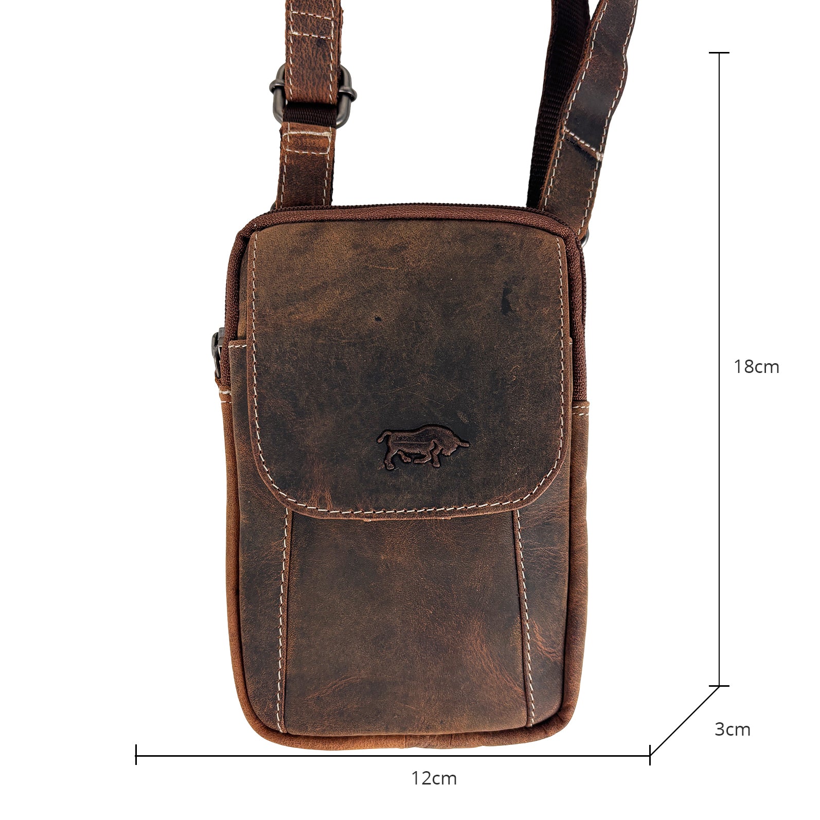 Cognac buffelleer telefoontasje van Arrigo