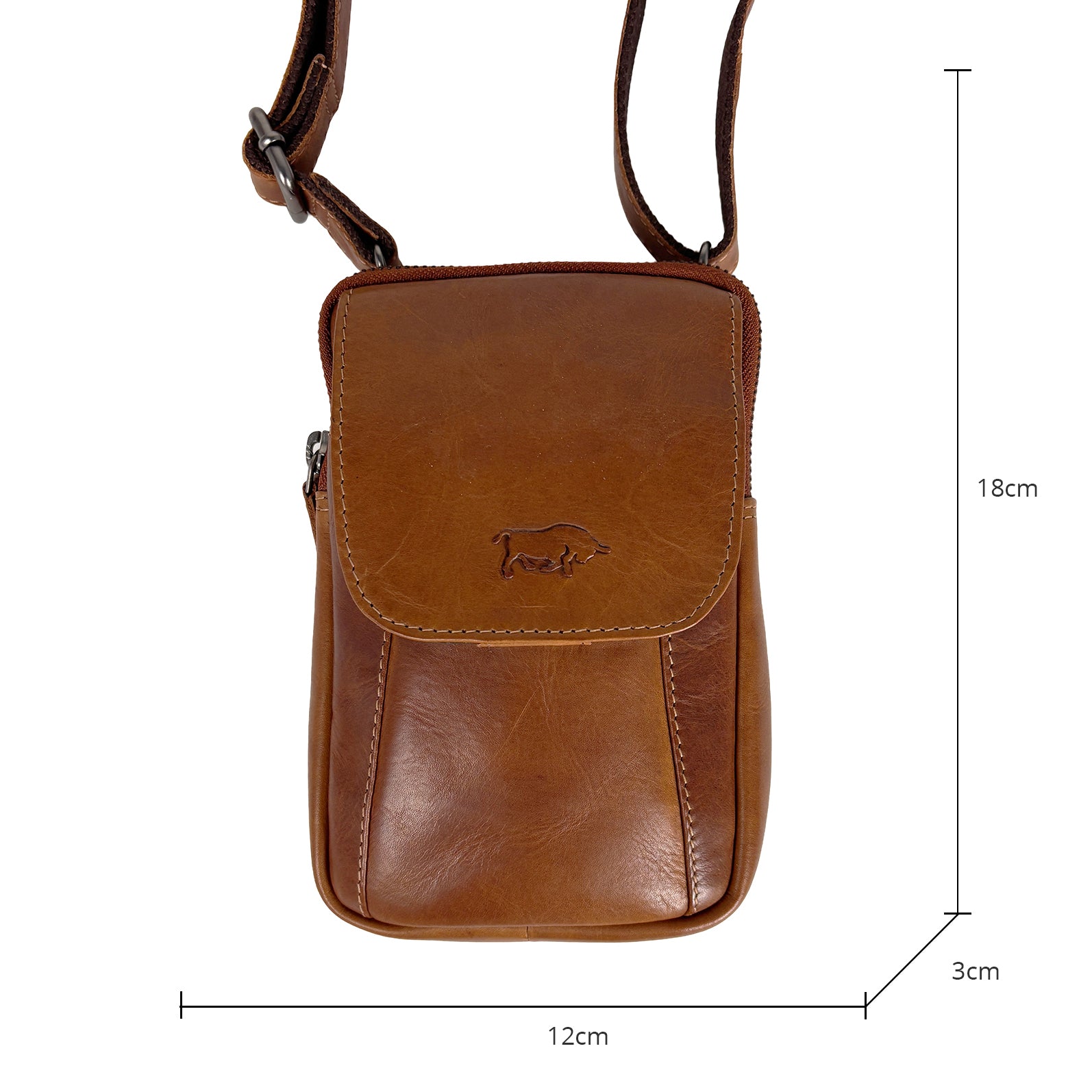 Heuptas / telefoontas cognac rundleer