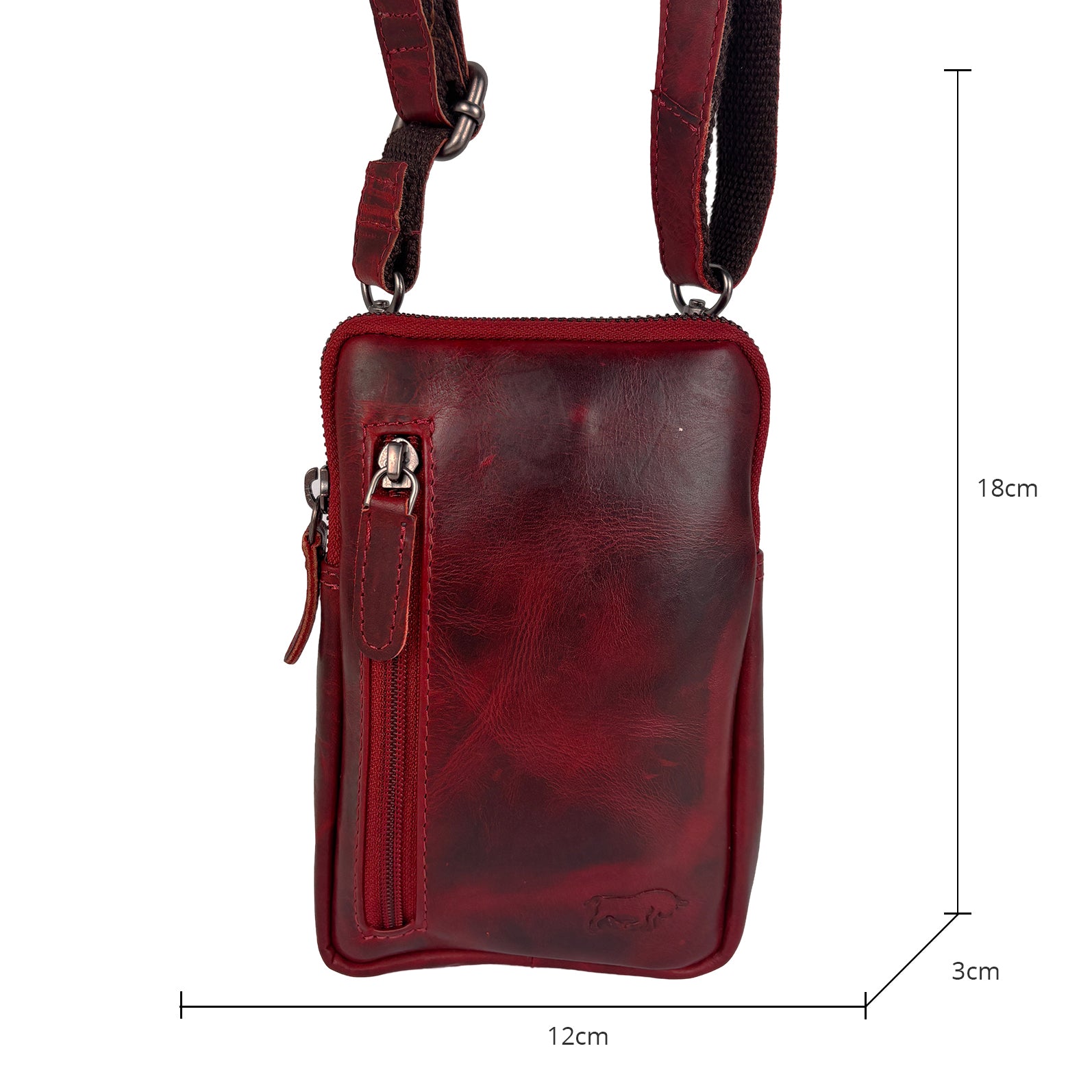 Rood leren Telefoontasje