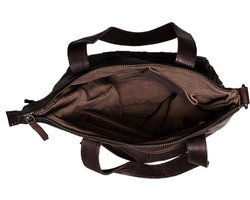 gevlochten leren tas bruin met een kort en lang hengsel - Arrigo.nl