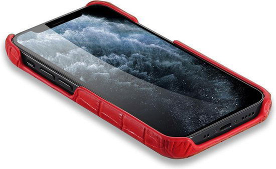 iPhone 12 Hoesje - Rood Krokodillenprint - Arrigo.nl