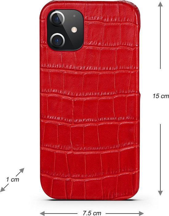 iPhone 12 Hoesje - Rood Krokodillenprint - Arrigo.nl