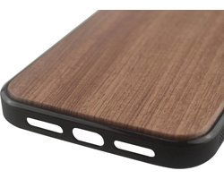 iPhone 12 Mini Hoesje - Donkerbruin Hout - Arrigo.nl