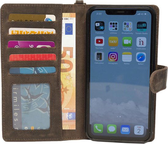 iPhone 7 Plus Hoesje - Donkerbruin Leer - Arrigo.nl