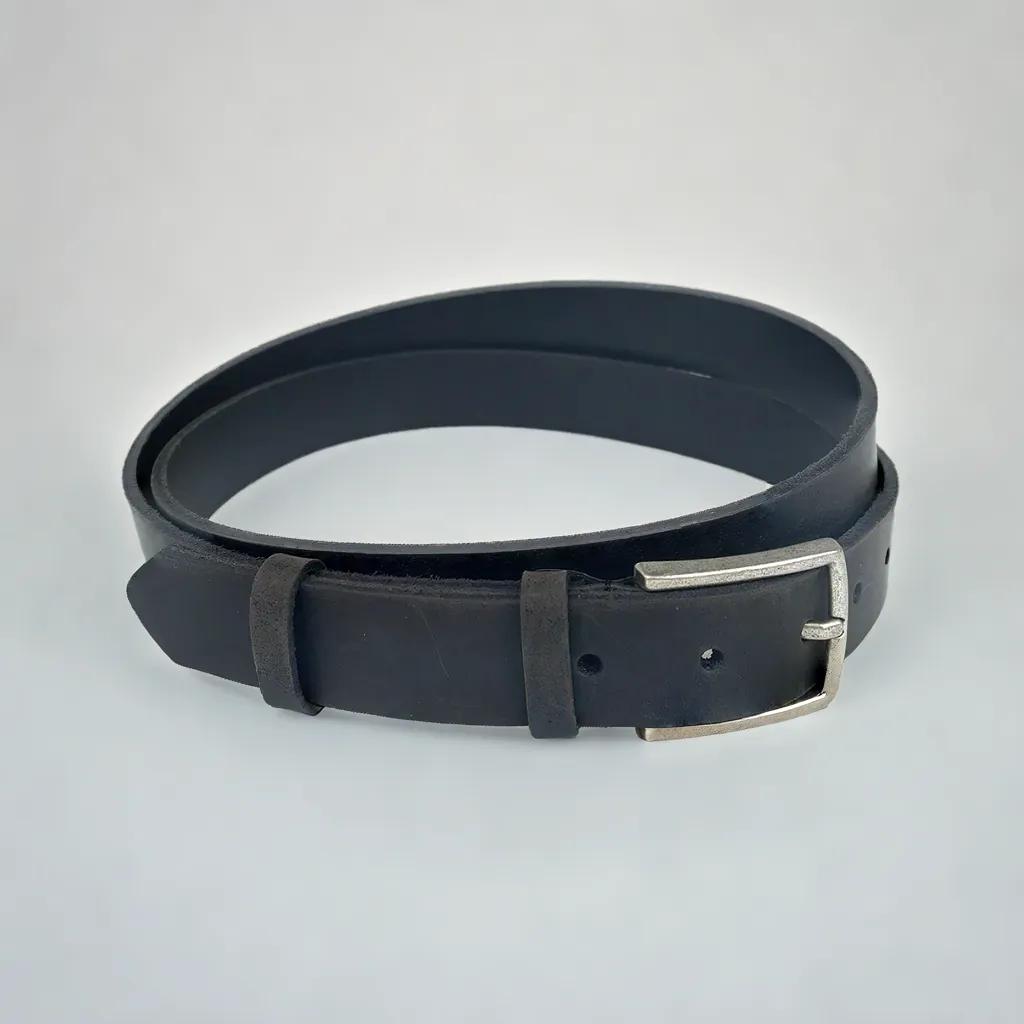 Leren riem matzwart – 3 cm breed