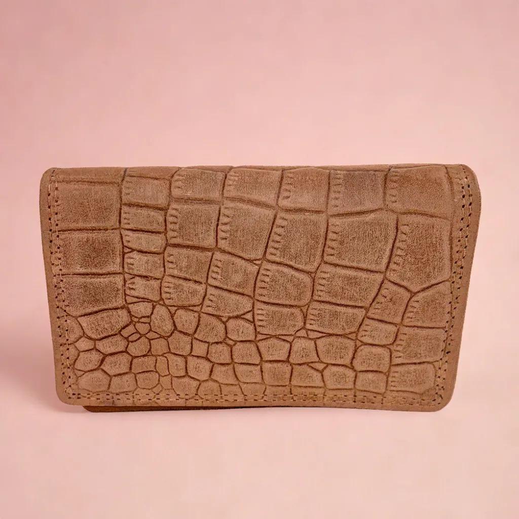 Arrigo damesportemonnee met krokoprint – Bruin