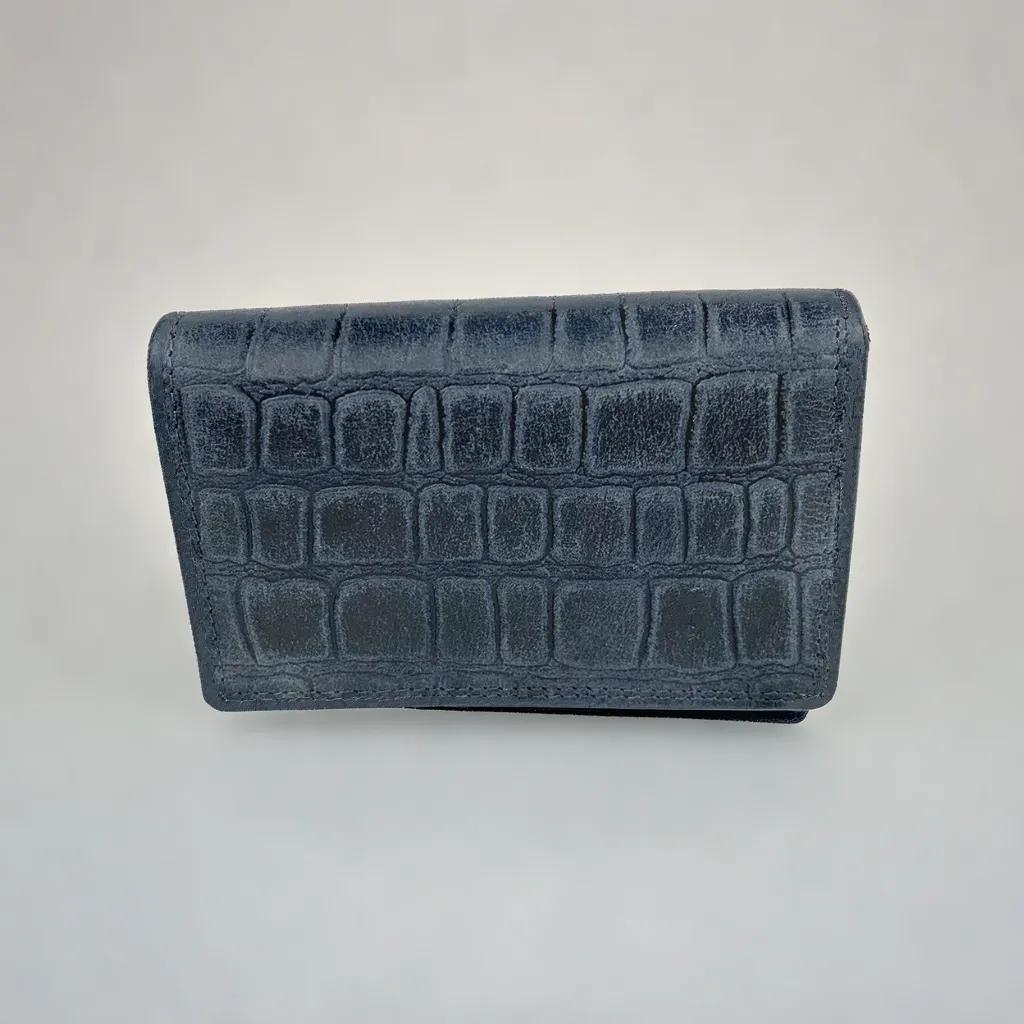 Arrigo damesportemonnee met krokoprint – Blauw