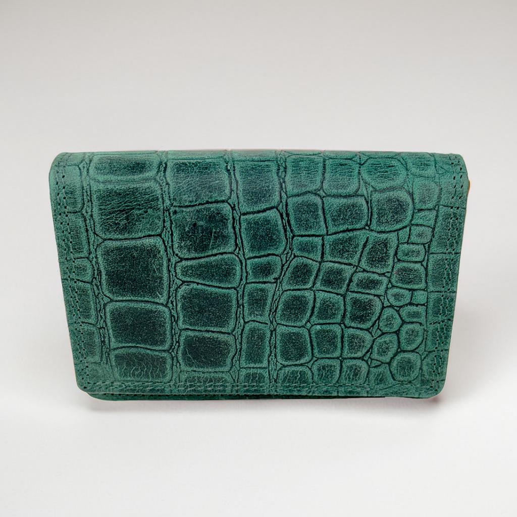 Arrigo damesportemonnee met krokoprint – Zeegroen