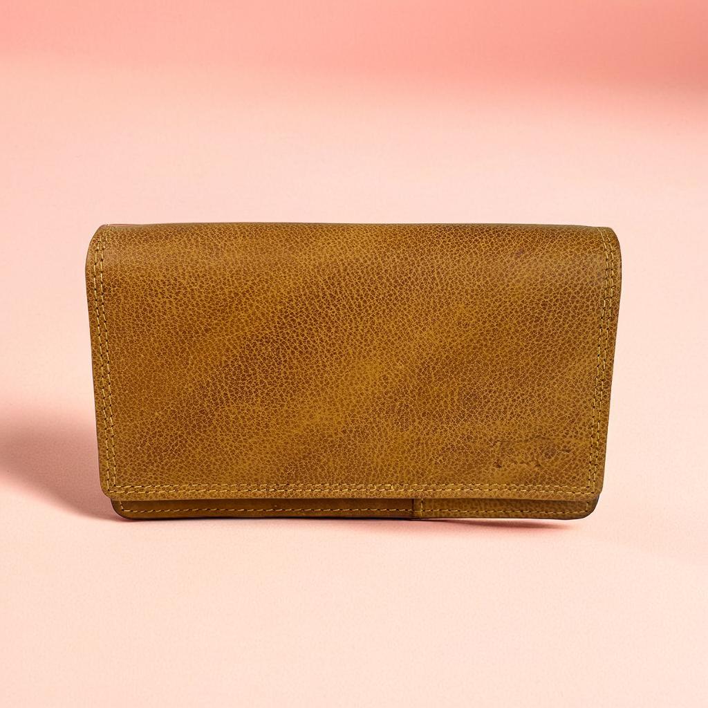 Leren portemonnee cognac met RFID