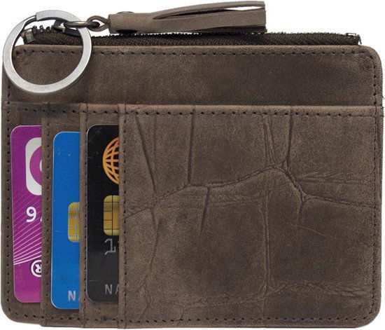 kroko creditcardhouder donkerbruin - Arrigo.nl
