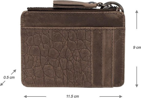 kroko creditcardhouder donkerbruin - Arrigo.nl