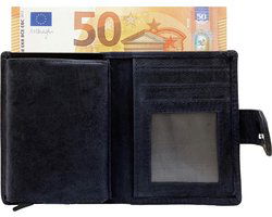 miniwallet pasjeshouder bloemenprint donkerblauw - Arrigo.nl