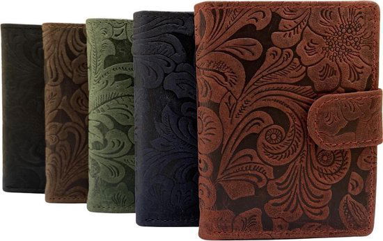 miniwallet pasjeshouder bloemenprint donkerblauw - Arrigo.nl