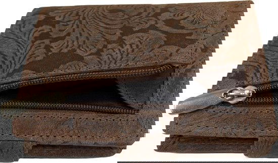 miniwallet pasjeshouder bloemenprint lichtbruin - Arrigo.nl