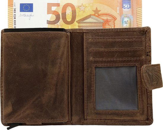 miniwallet pasjeshouder bloemenprint lichtbruin - Arrigo.nl