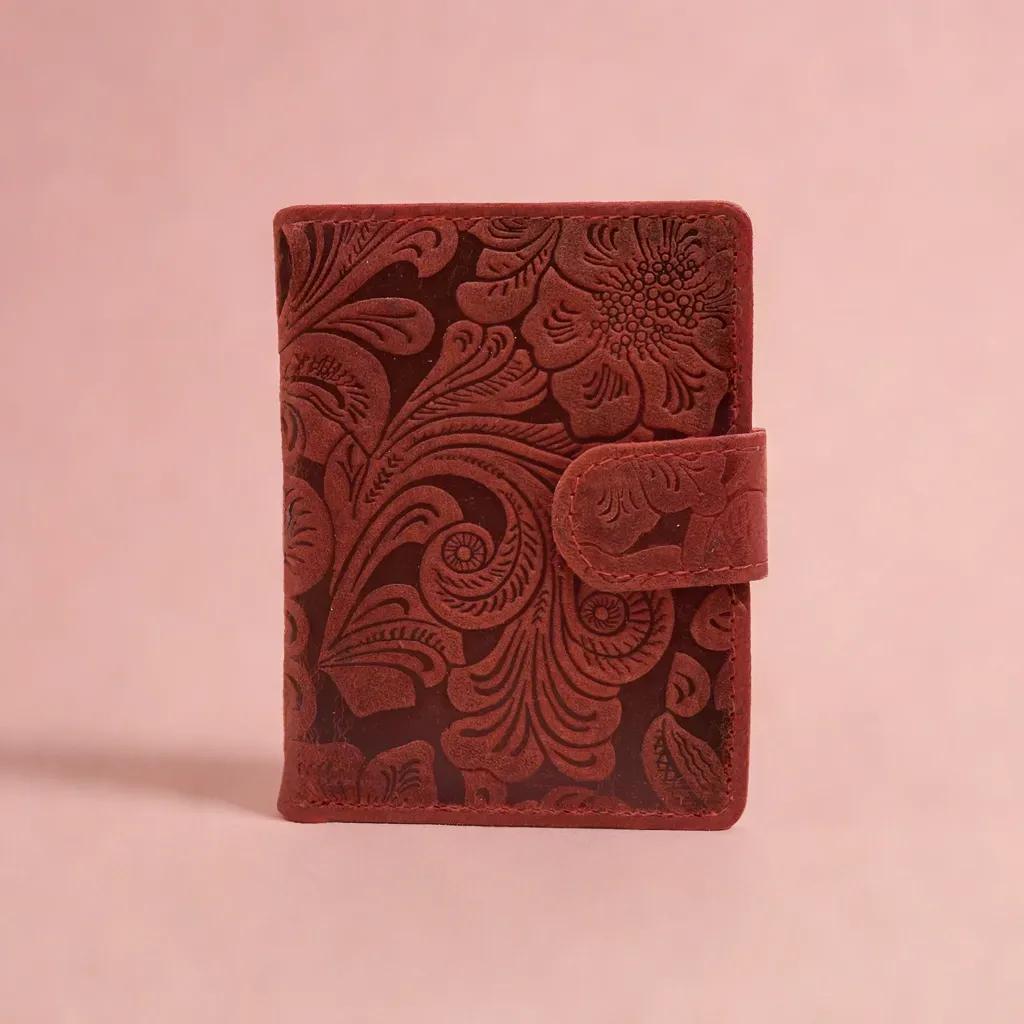 miniwallet pasjeshouder bloemenprint rood - Arrigo.nl