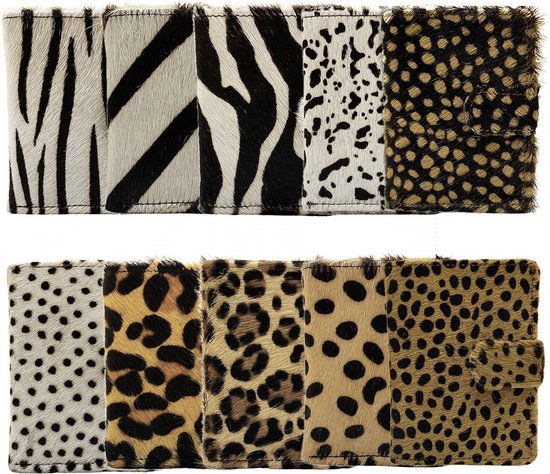 miniwallet pasjeshouder dierenprint donkerbruin - Arrigo.nl