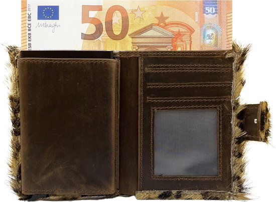 miniwallet pasjeshouder dierenprint donkerbruin - Arrigo.nl