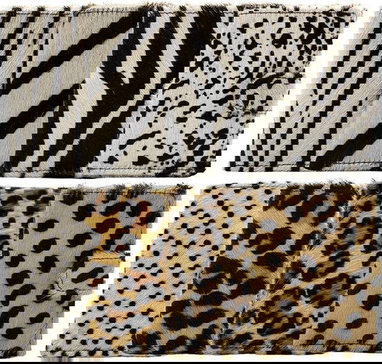 miniwallet pasjeshouder dierenprint matzwart - Arrigo Leather Goods