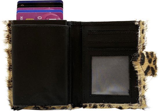 miniwallet pasjeshouder dierenprint matzwart - Arrigo.nl