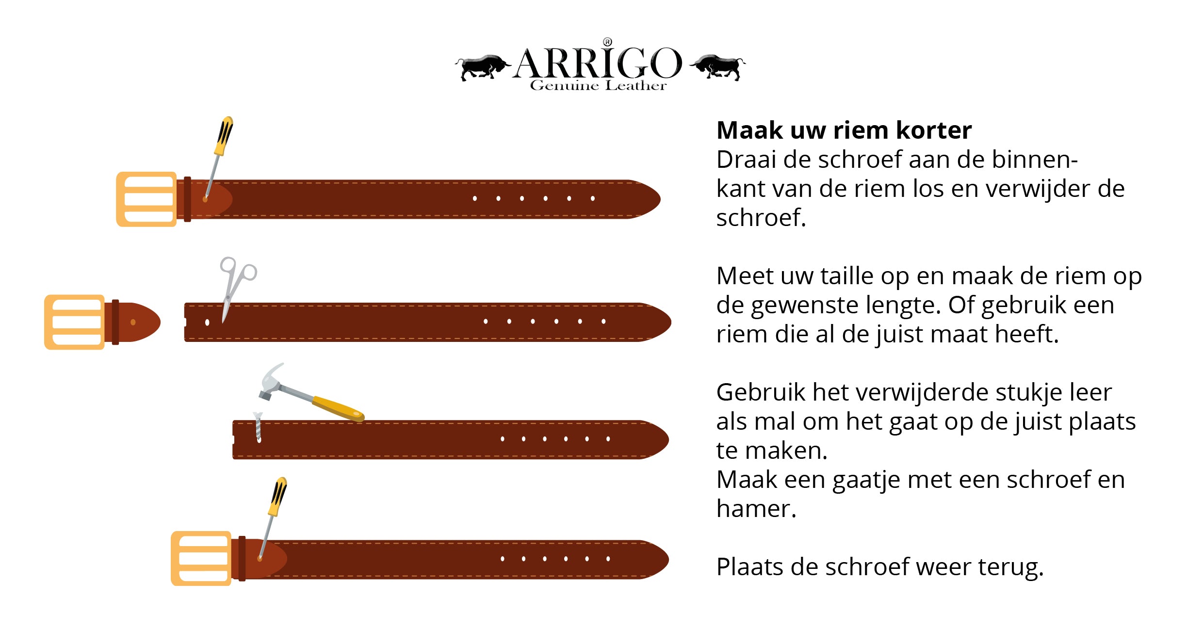 Riem leer zwart - 4 cm Breed