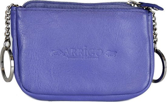rundleer sleuteletui 2 sleutelringen paars - Arrigo Leather Goods
