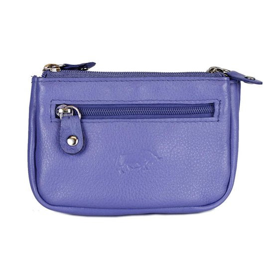 rundleer sleuteletui 2 sleutelringen paars - Arrigo Leather Goods