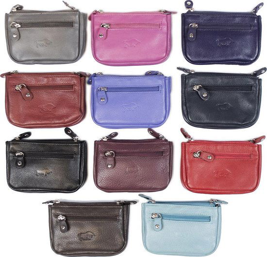 rundleer sleuteletui 2 sleutelringen paars - Arrigo Leather Goods