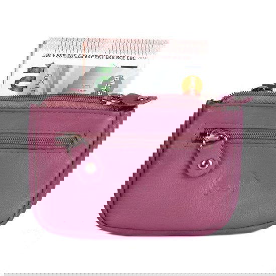 rundleer sleuteletui 2 sleutelringen roze - Arrigo Leather Goods