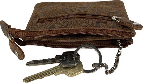 sleuteletui met rits bloemenprint - Arrigo Leather Goods