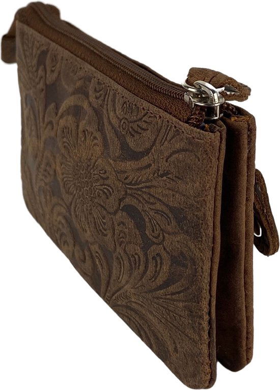 sleuteletui met rits bloemenprint - Arrigo Leather Goods