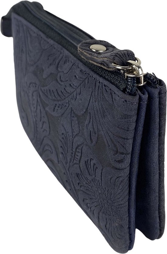sleuteletui met rits bloemenprint - Arrigo Leather Goods