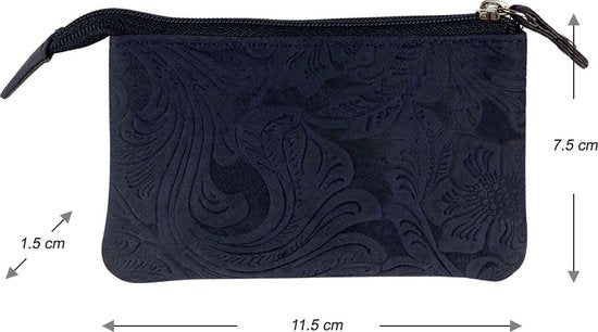 sleuteletui met rits bloemenprint - Arrigo Leather Goods