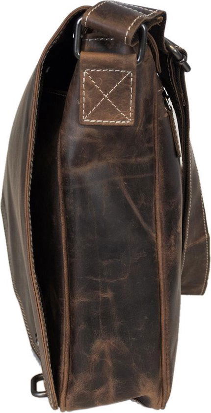 werktas crossbody 15,6 inch cognac - Arrigo Leather Goods