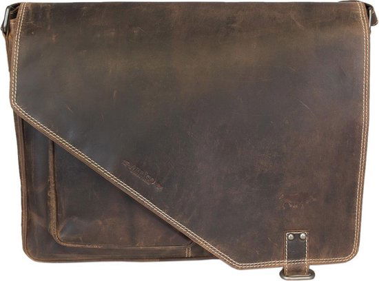 werktas crossbody 15,6 inch cognac - Arrigo Leather Goods