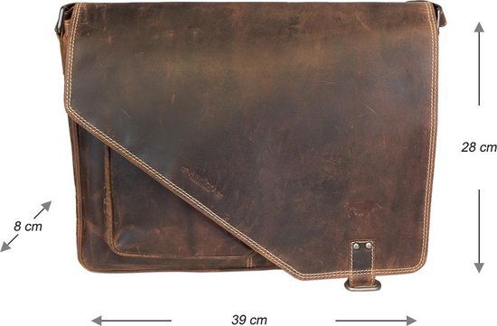 werktas crossbody 15,6 inch cognac - Arrigo Leather Goods