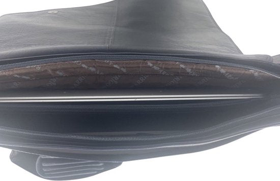 werktas crossbody 15,6 inch donkerblauw - Arrigo Leather Goods