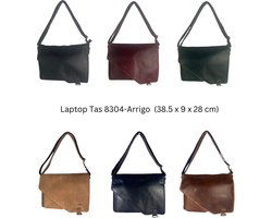 werktas crossbody 15,6 inch donkerblauw - Arrigo Leather Goods