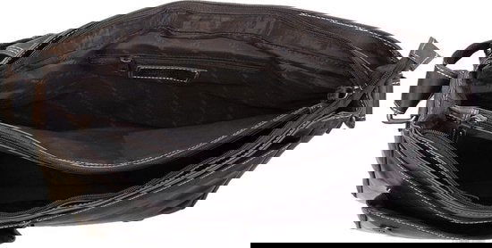 werktas crossbody 15,6 inch donkerbruin - Arrigo Leather Goods