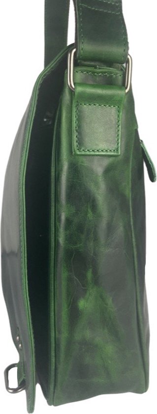 werktas crossbody 15,6 inch groen - Arrigo Leather Goods