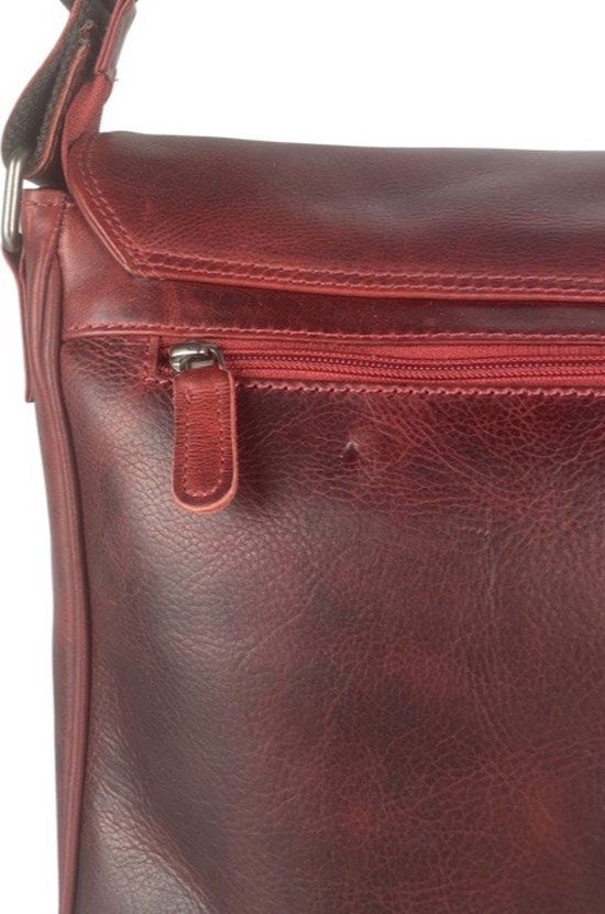 werktas crossbody 15,6 inch rood - Arrigo Leather Goods
