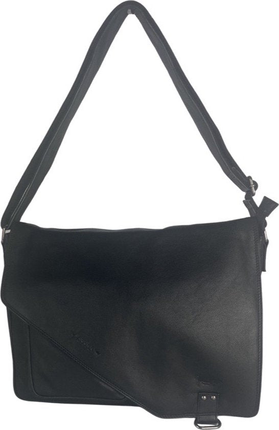 werktas crossbody 15,6 inch zwart - Arrigo Leather Goods