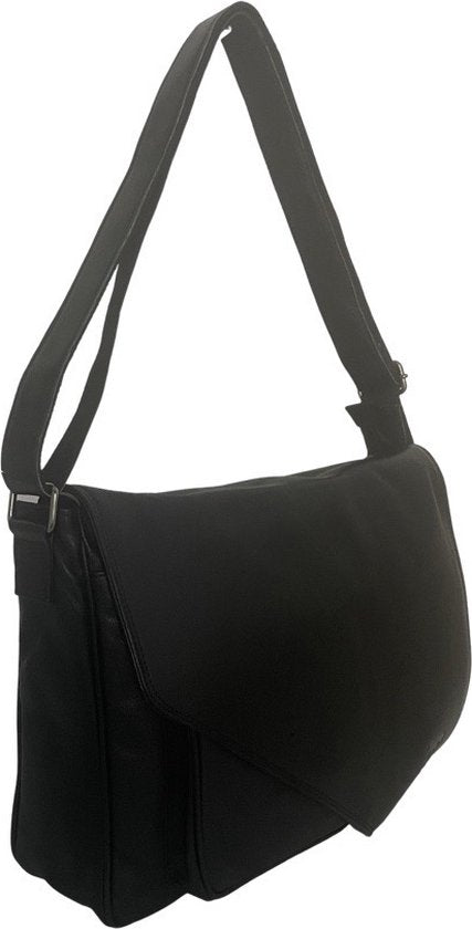 werktas crossbody 15,6 inch zwart - Arrigo Leather Goods