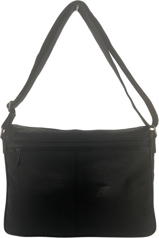 werktas crossbody 15,6 inch zwart - Arrigo Leather Goods