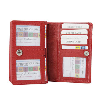 Dames portemonnee met RFID van rood leer - Arrigo.nl