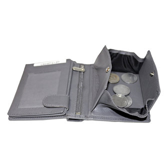 Rundleren euro portemonnee in de kleur grijs - Arrigo