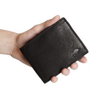 Billfold portemonnee met anti skim bescherming gemaakt van zwart leer - Arrigo