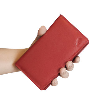 Leren dames portemonnee gemaakt van rood leer - Arrigo.nl